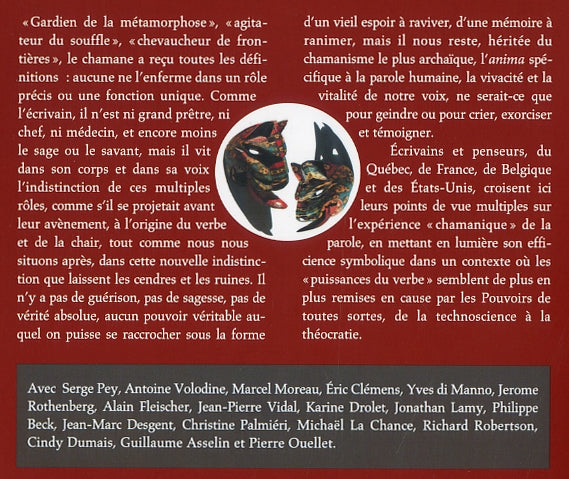Couverture du livre de Puissances du verbe : écriture et chamanisme - papier format