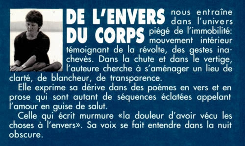 Couverture du livre de De l'envers du corps - papier format