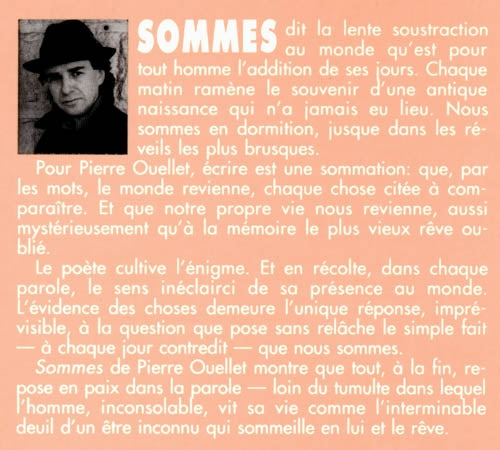 Couverture du livre de Sommes - papier format
