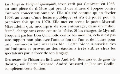 Couverture du livre de La charge de l'orignal épormyable - papier format