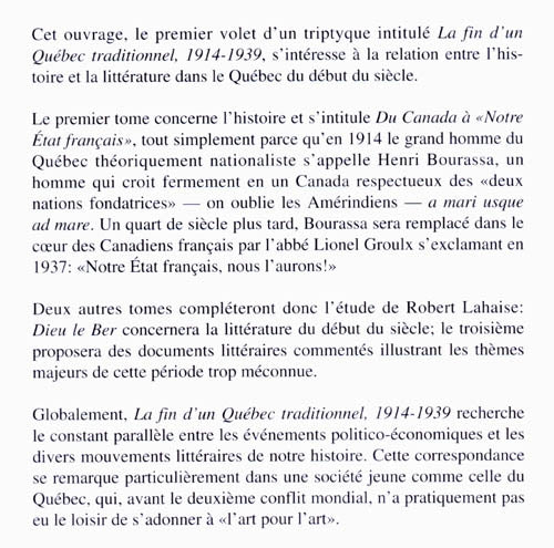 Couverture du livre de Fin d'un Québec traditionnel - papier format
