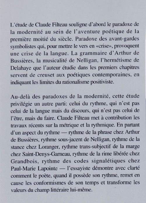 Couverture du livre de Poétiques de la modernité, 1895-1948 - papier format