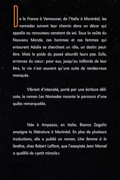 Couverture du livre de Les nomades - papier format