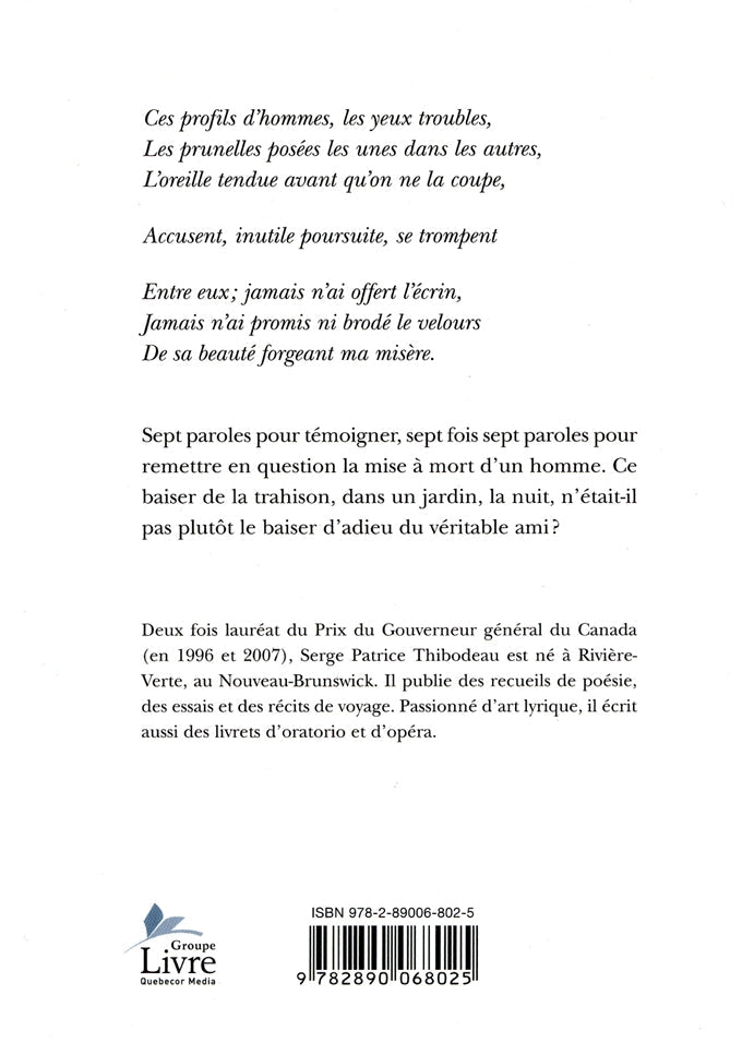 Couverture du livre de Les sept dernières paroles de Judas - papier format