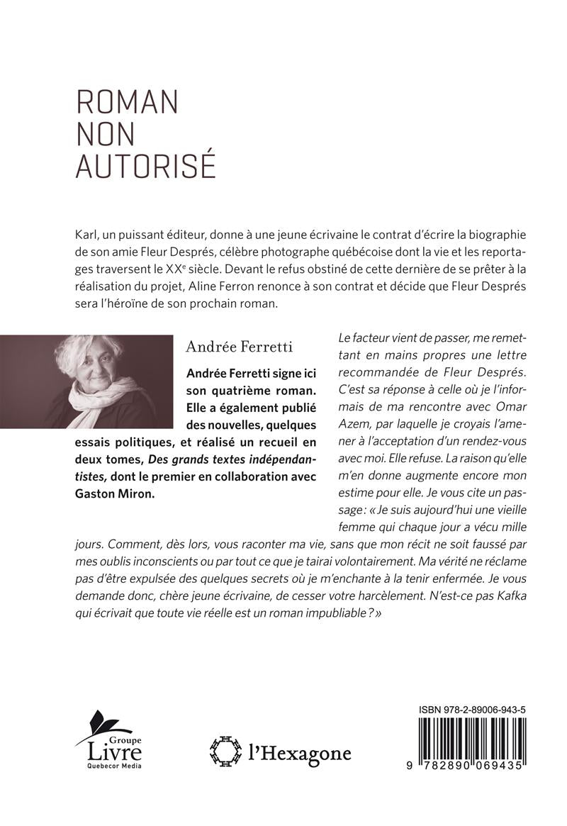 Couverture du livre de Roman non autorisé - papier format