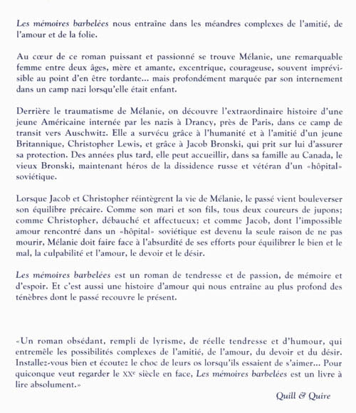 Couverture du livre de Les mémoires barbelées - papier format