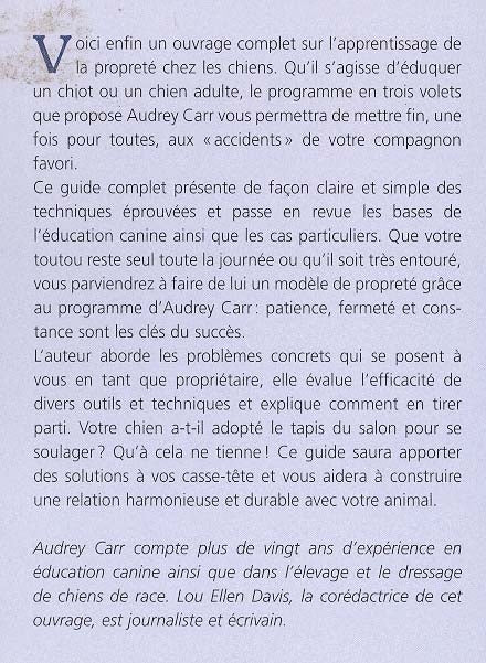Couverture du livre de Mon chien est propre : l'abc de la propreté canine - papier format