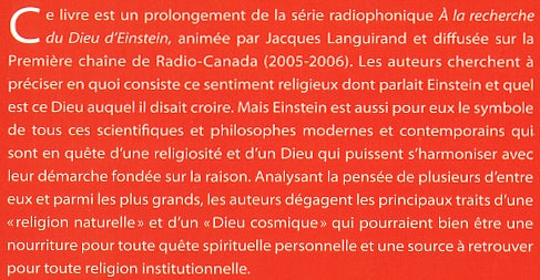 Couverture du livre de Le Dieu cosmique : à la recherche du Dieu d'Einstein - papier format