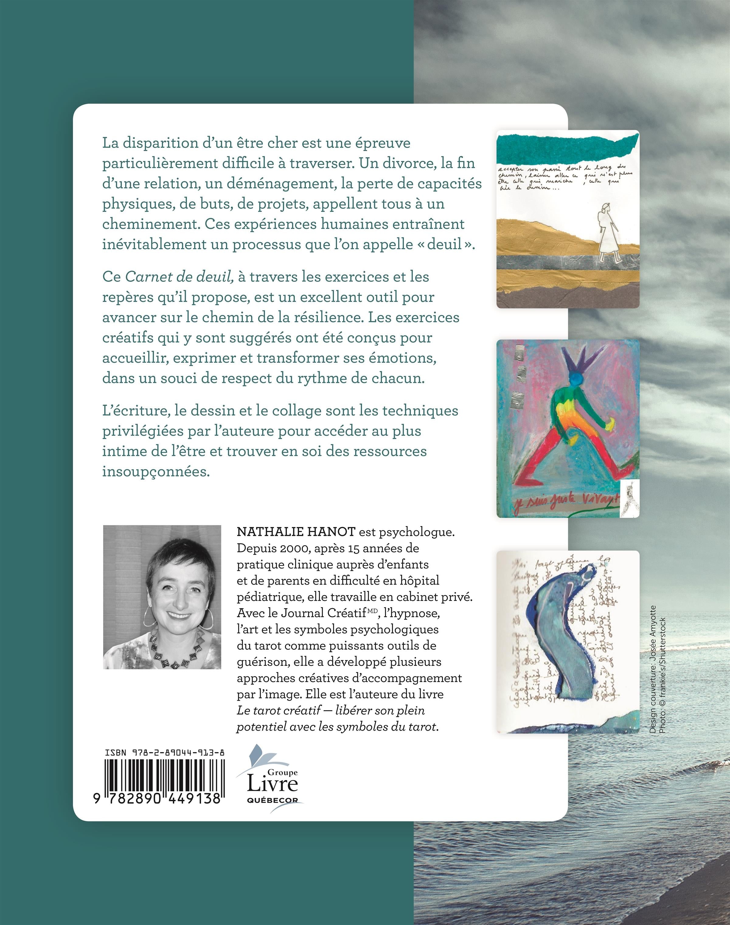 Couverture du livre de Carnet de deuil : mieux vivre les pertes et les ruptures par la méthode du Journal Créatif - papier format