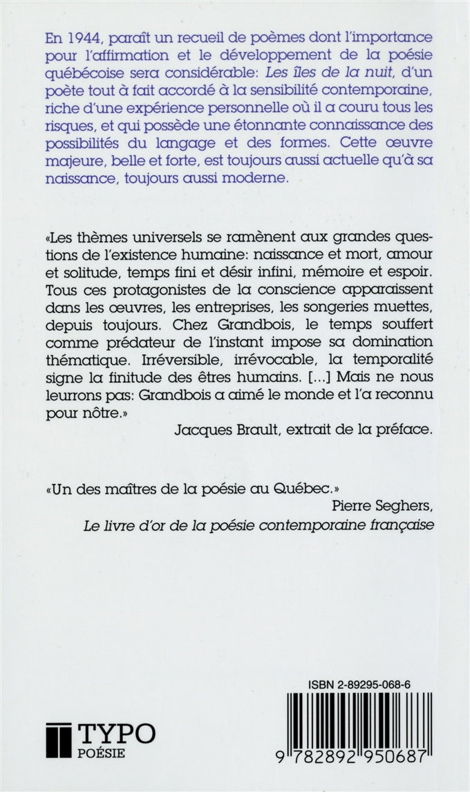 Couverture du livre de Les Îles de la nuit - papier format