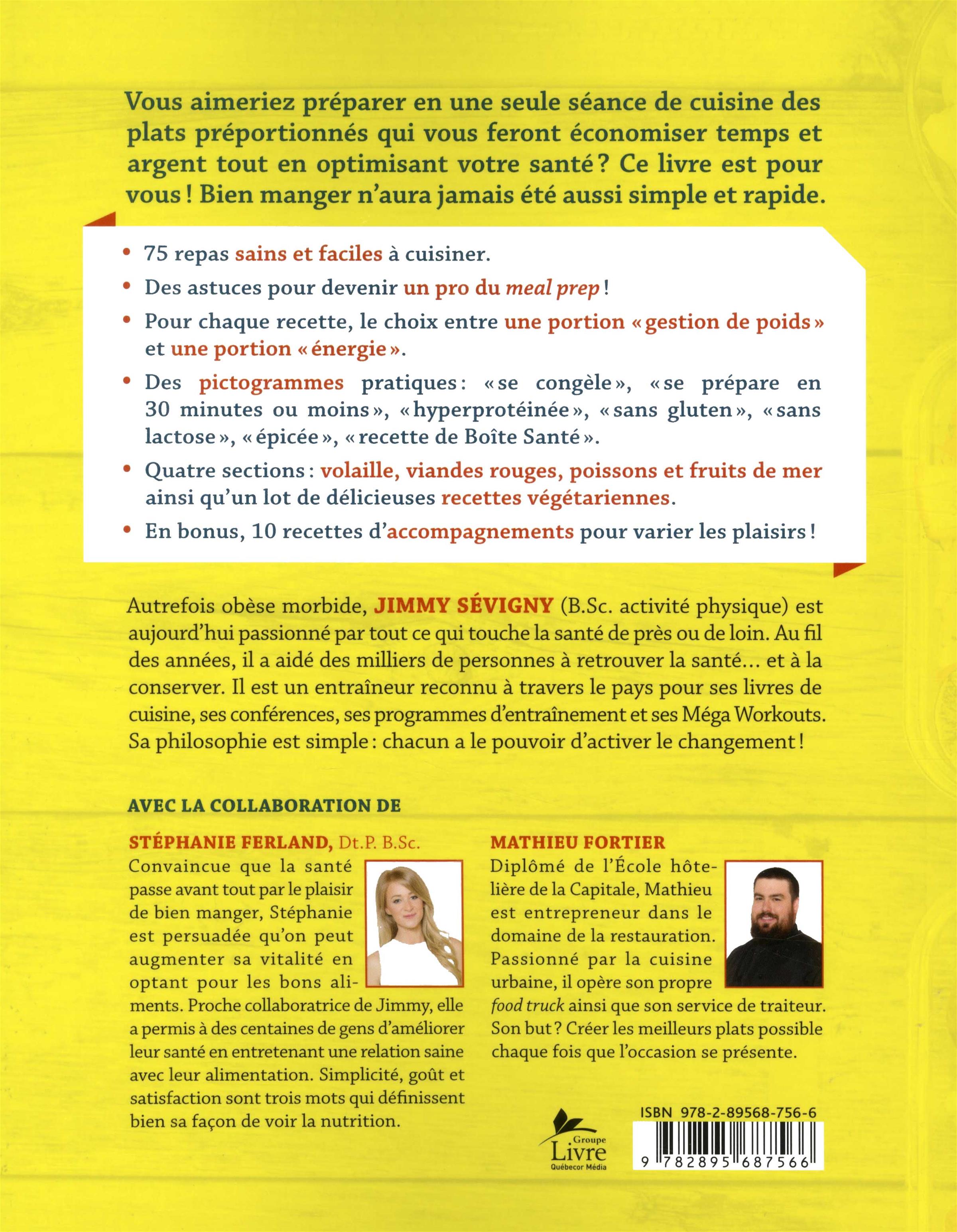Couverture du livre de Le meal prep au service de votre santé! : 75 repas à cuisiner d'avance - papier format