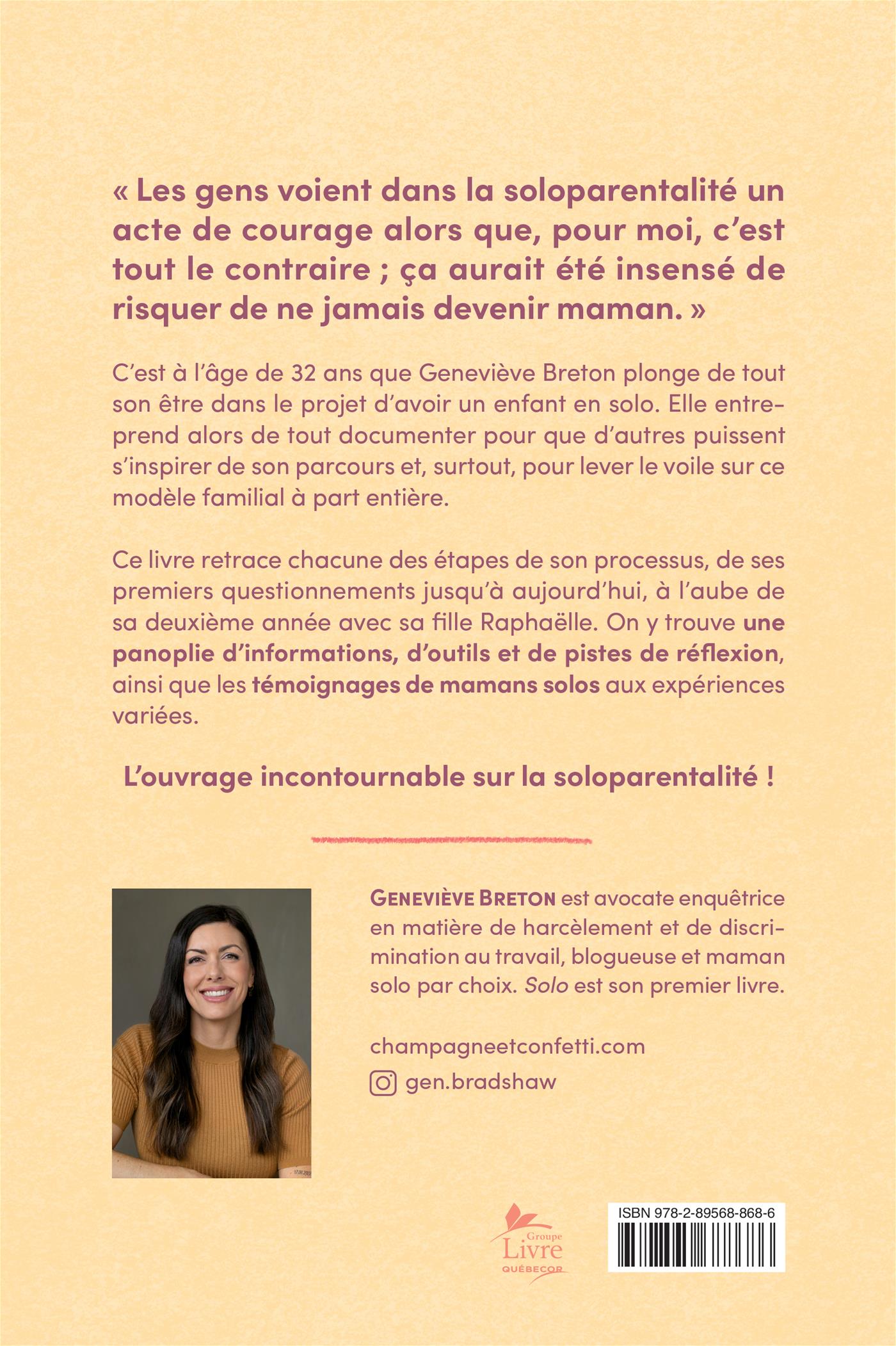 Couverture du livre de Solo - Faire le choix de la soloparentalité - papier format