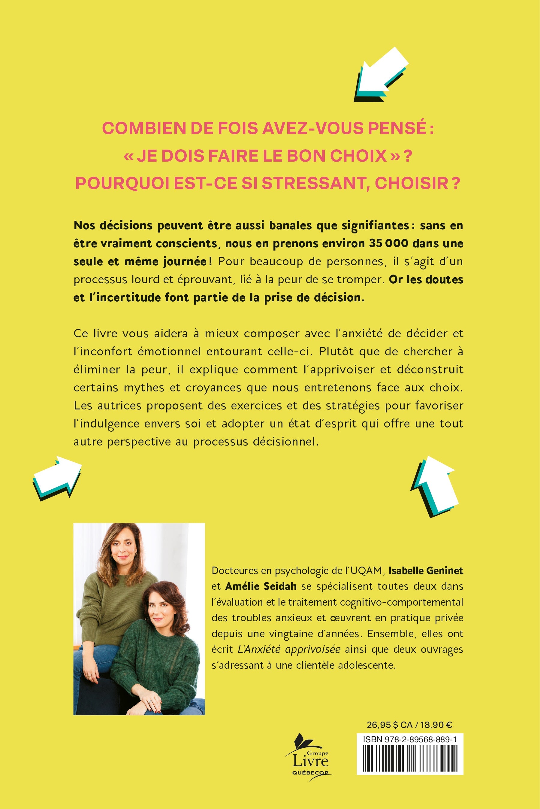 Couverture du livre de La peur de choisir - papier format