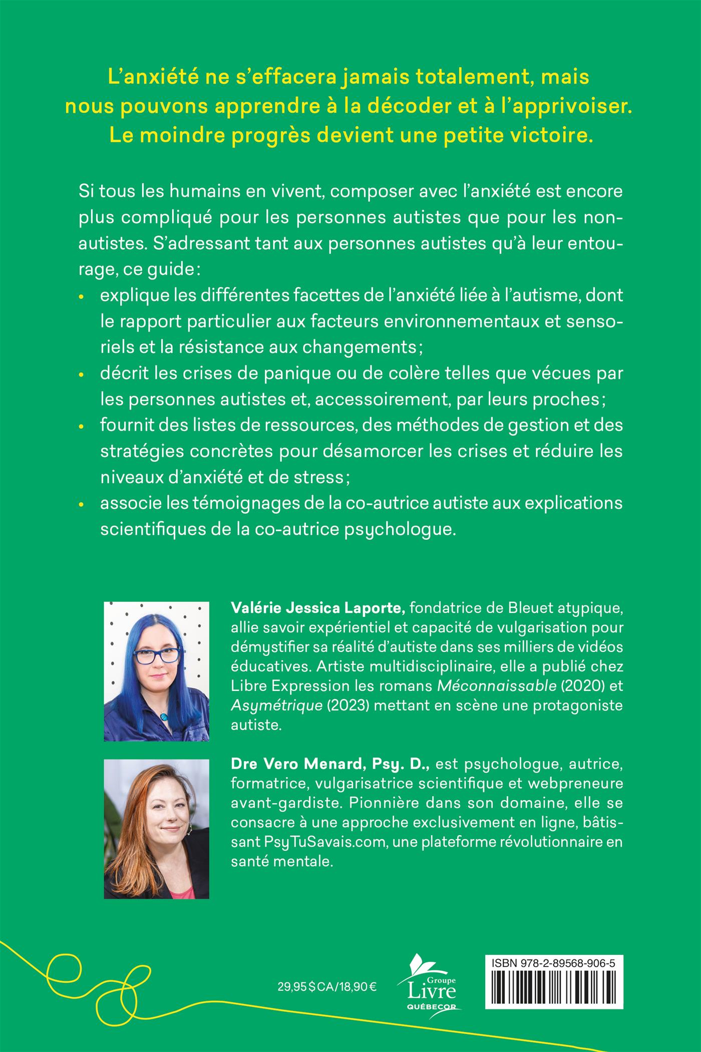 Couverture du livre de Autisme et anxiété - papier format