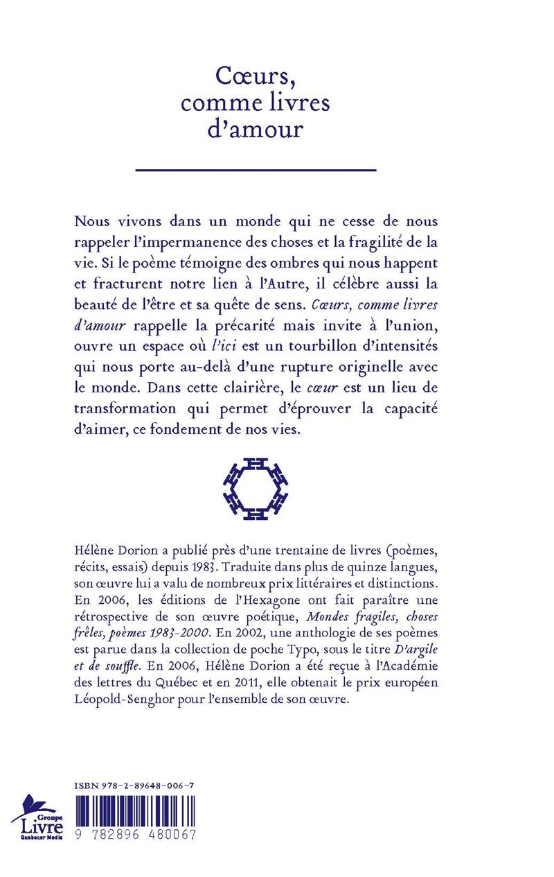 Couverture du livre de Cœurs, comme livres d'amour - papier format