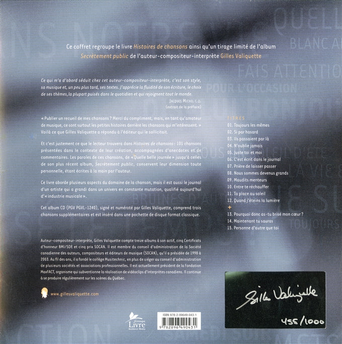 Couverture du livre de Histoires de chansons : CD et Coffret - papier format