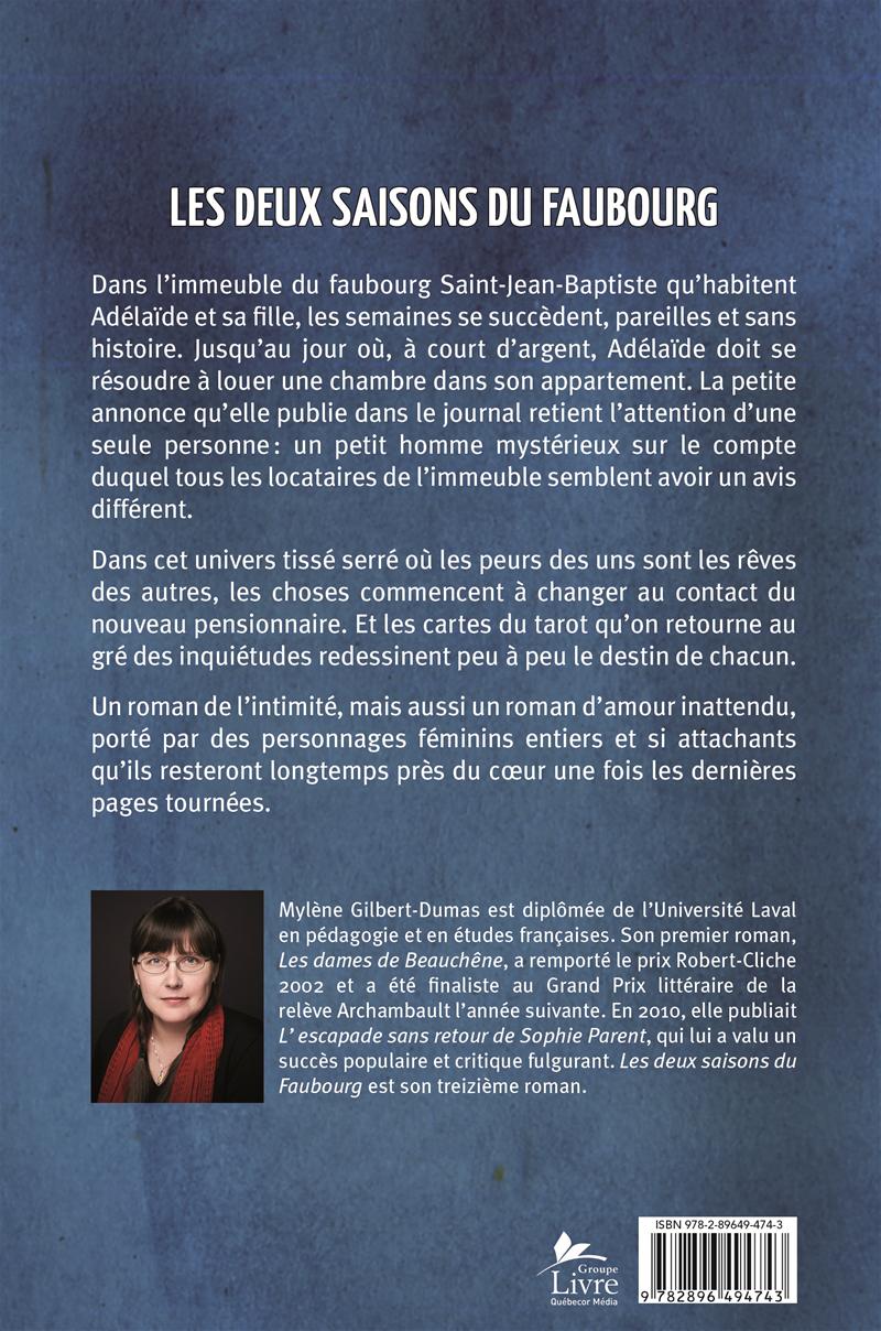 Couverture du livre de Les deux saisons du faubourg - papier format