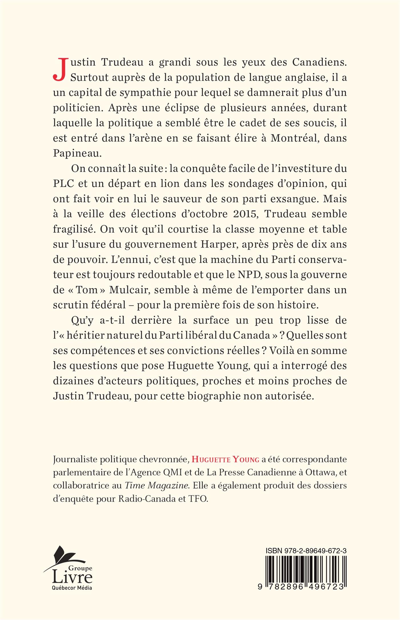 Couverture du livre de Justin Trudeau : l'héritier - papier format