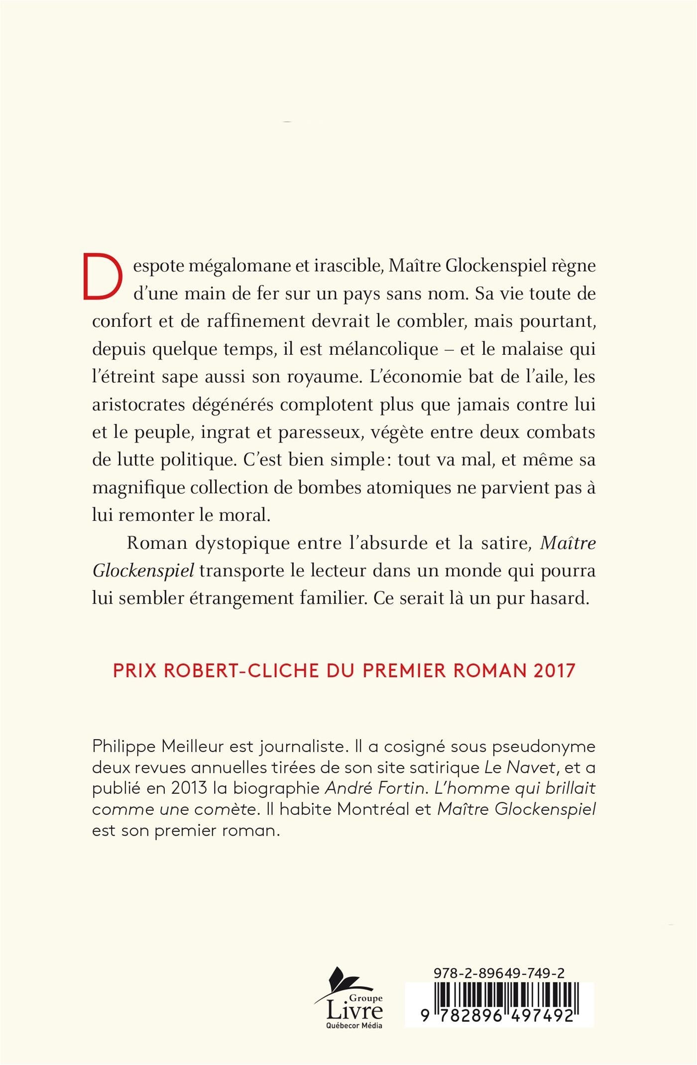 Couverture du livre de Maître Glockenspiel - papier format