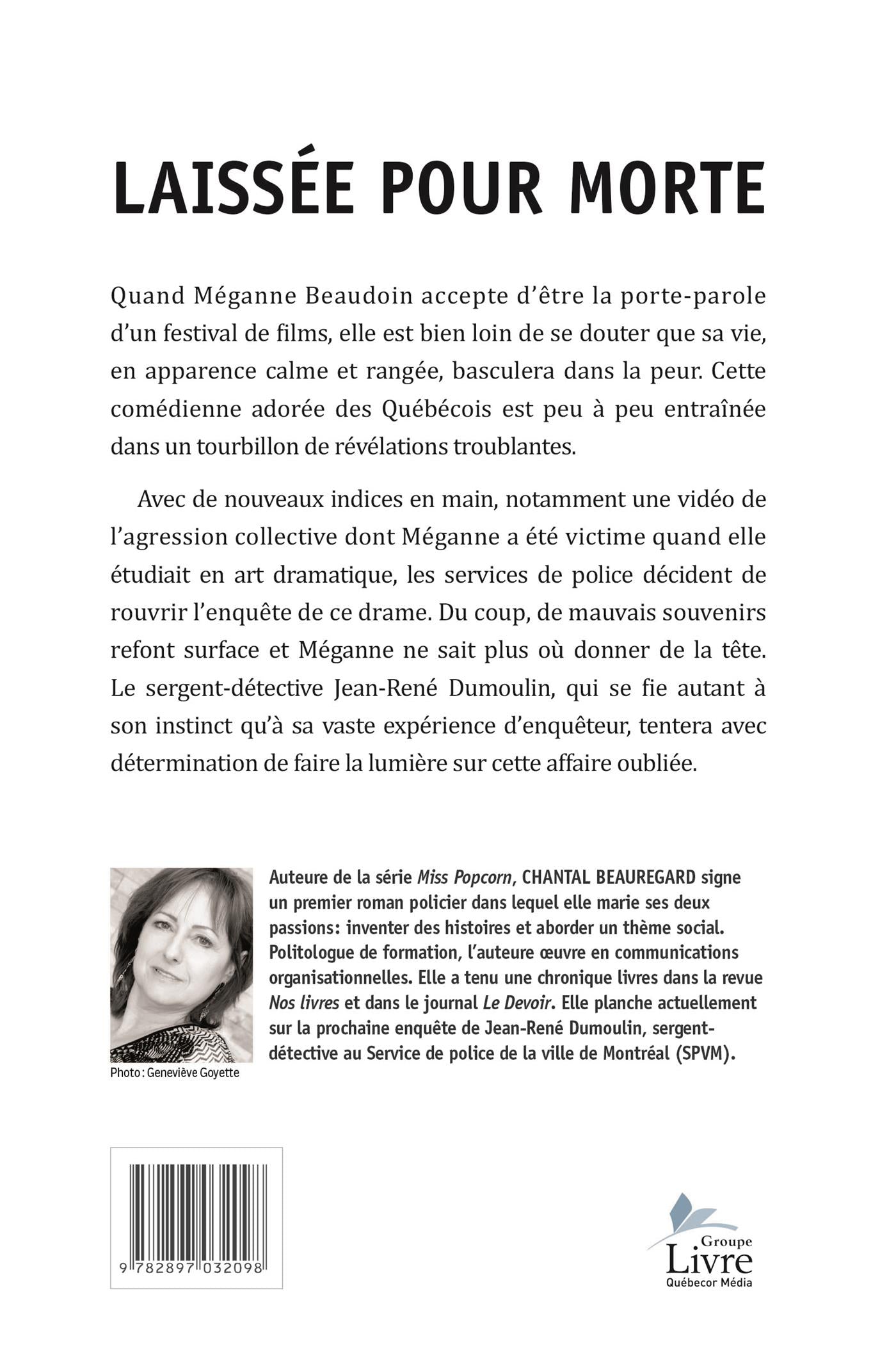 Couverture du livre de Laissée pour morte - papier format
