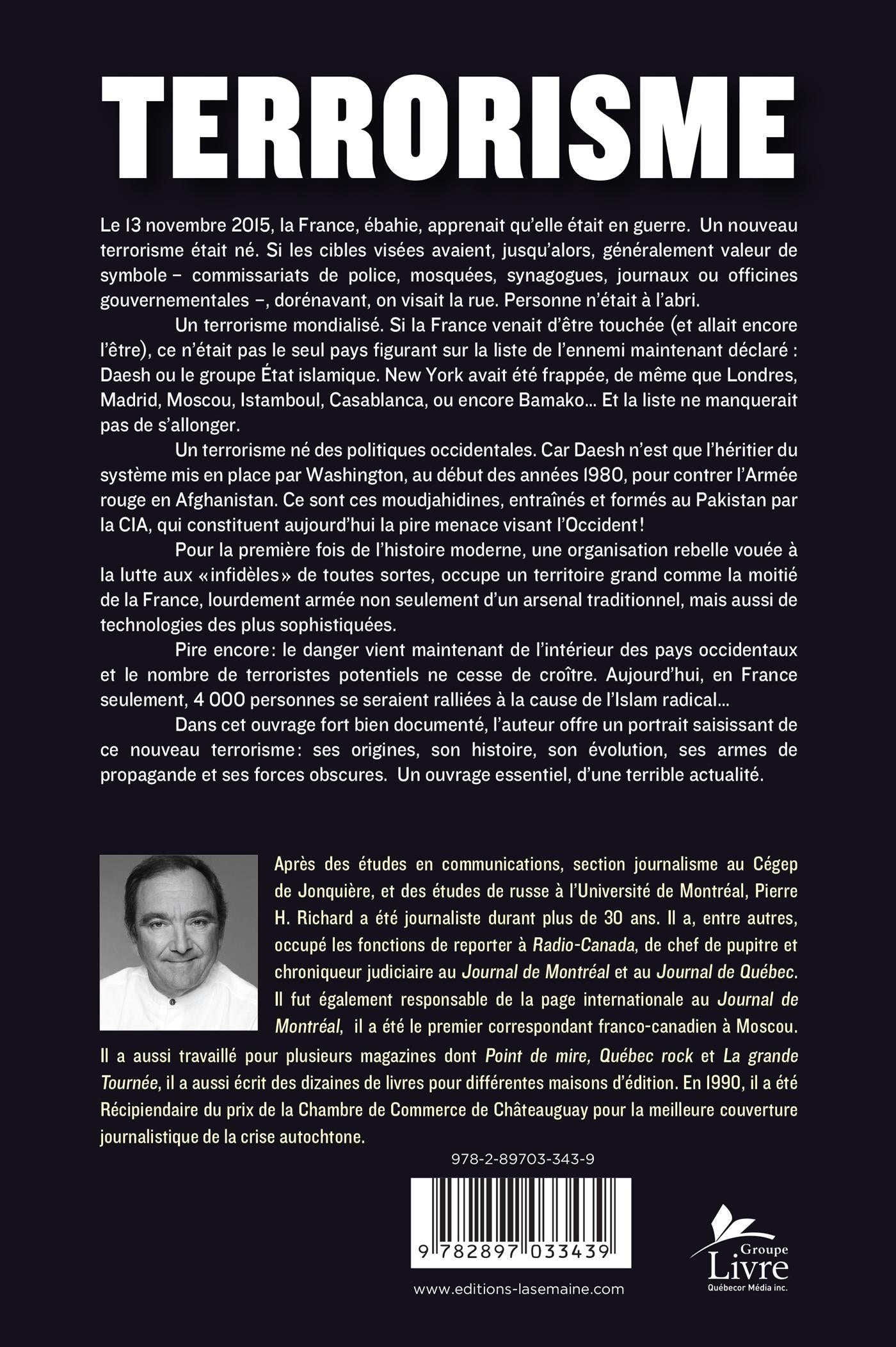 Couverture du livre de Terrorisme : quand tout peut devenir une cible - papier format