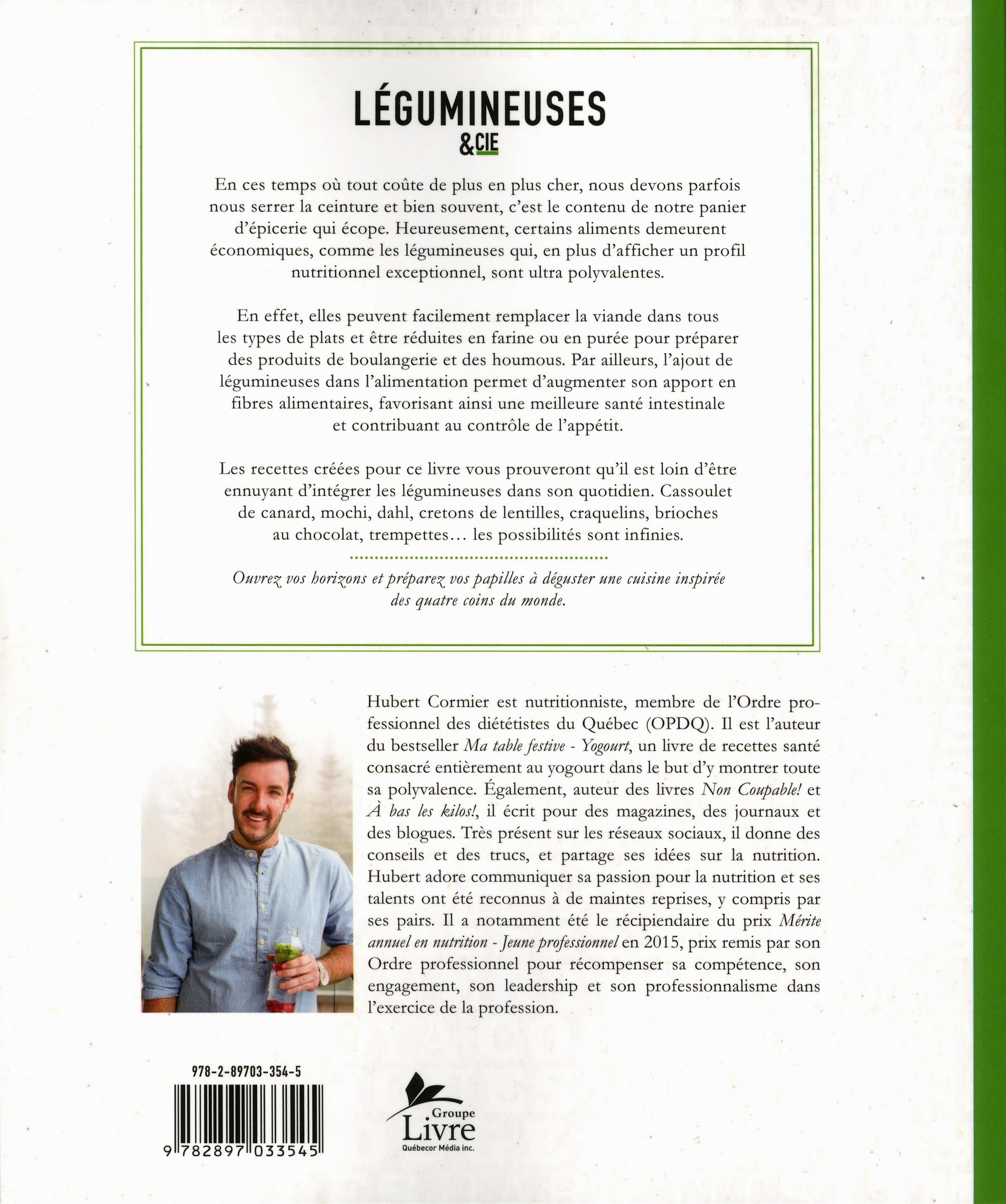 Couverture du livre de Légumineuses & cie : + de 80 recettes - papier format