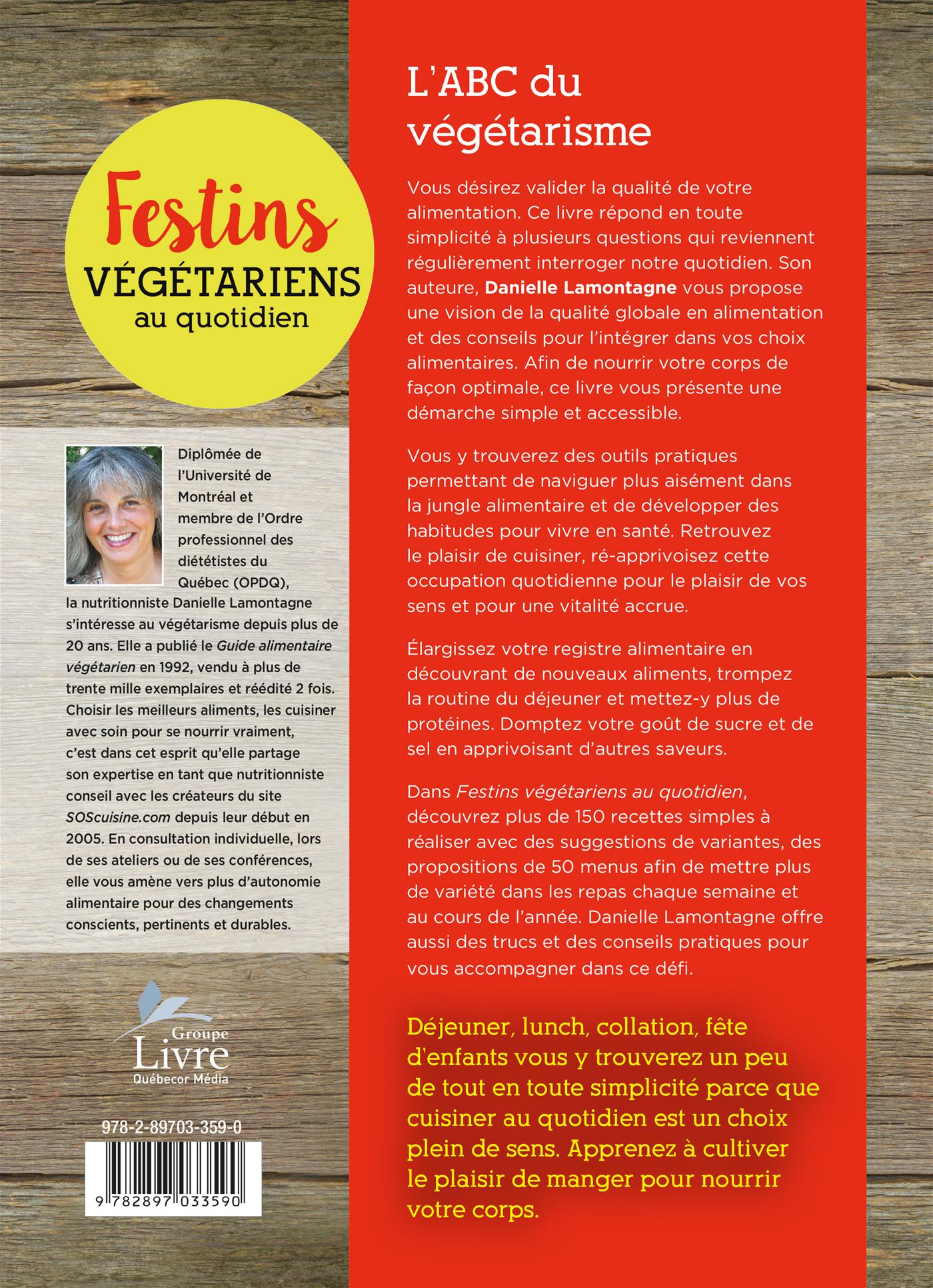 Couverture du livre de Festins végétariens au quotidien : cuisiner avec plaisir de nouveaux aliments - papier format