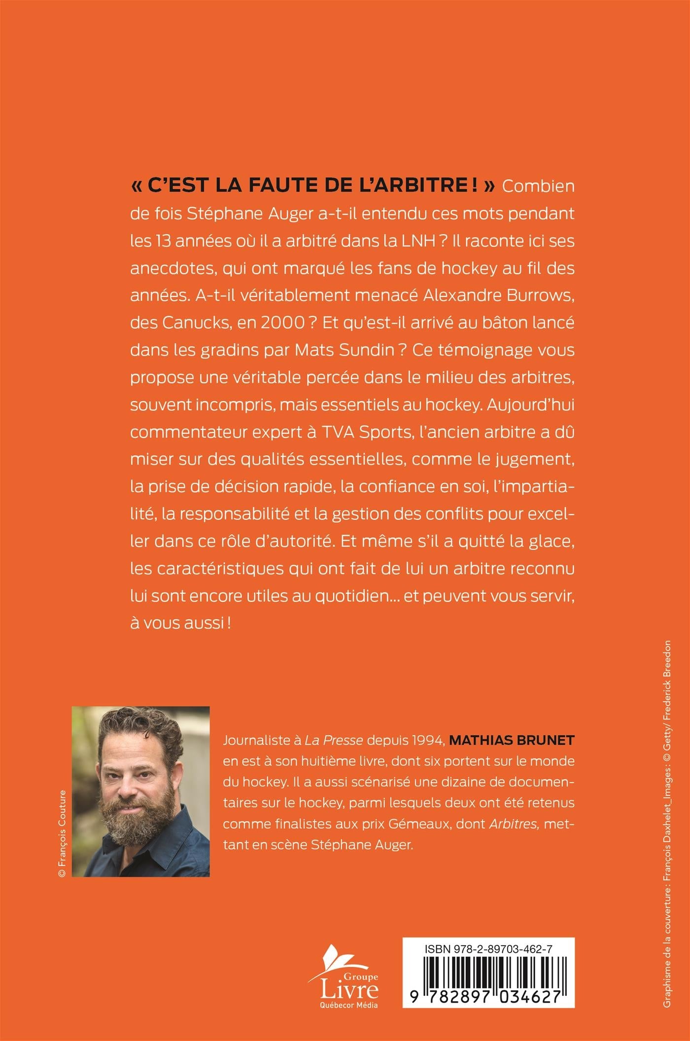 Couverture du livre de Stéphane Auger : le pouvoir du sifflet - papier format