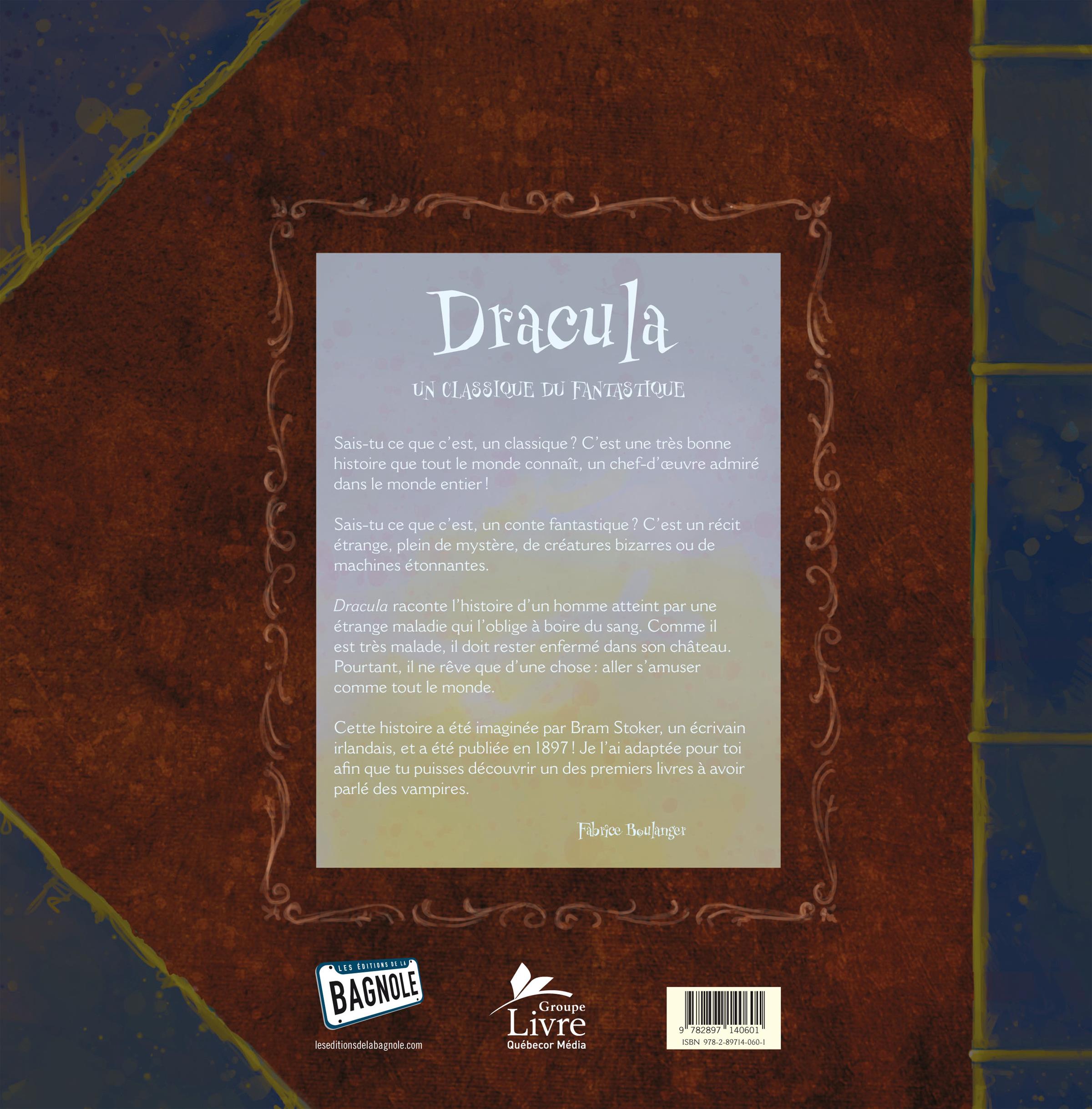 Couverture du livre de Dracula - papier format