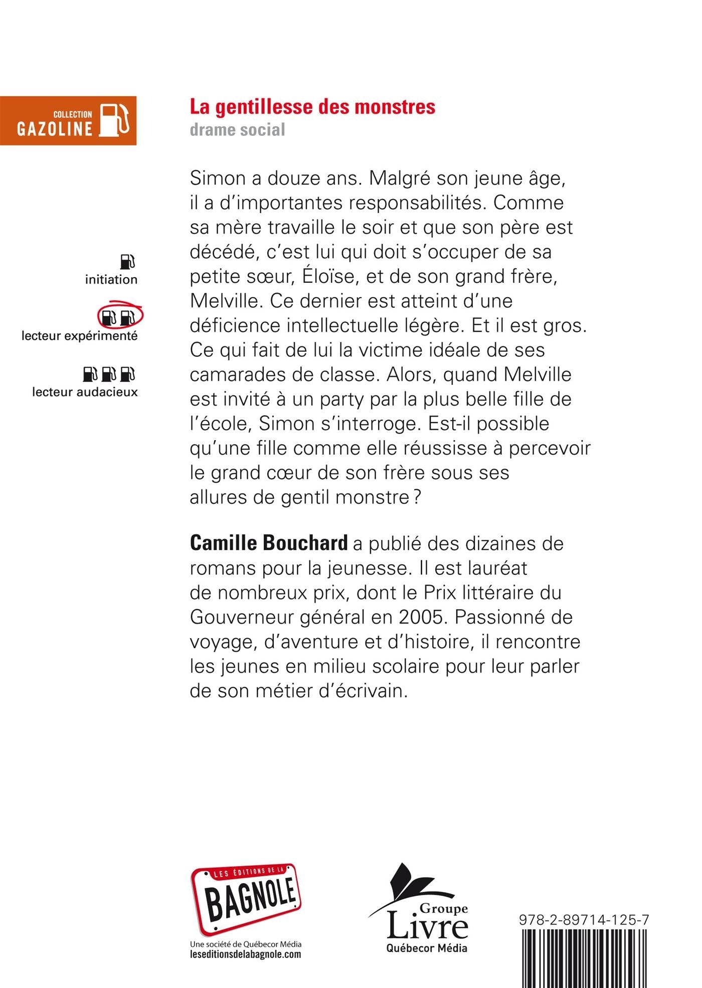 Couverture du livre de La gentillesse des monstres - papier format