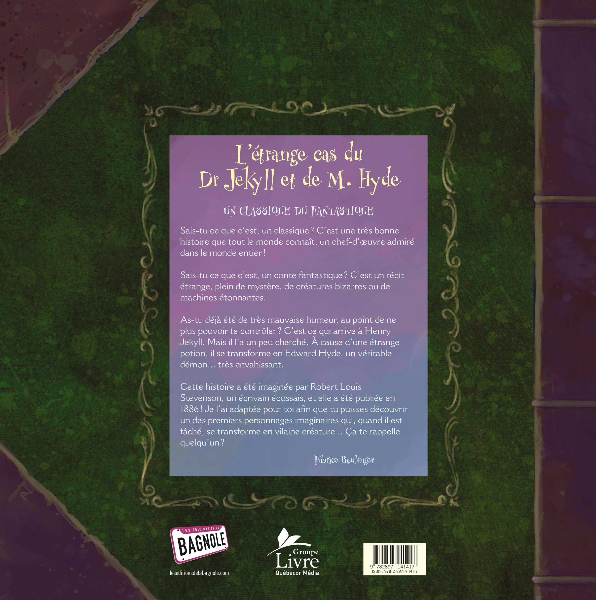 Couverture du livre de L'étrange cas du Dr Jekyll et de M. Hyde - papier format