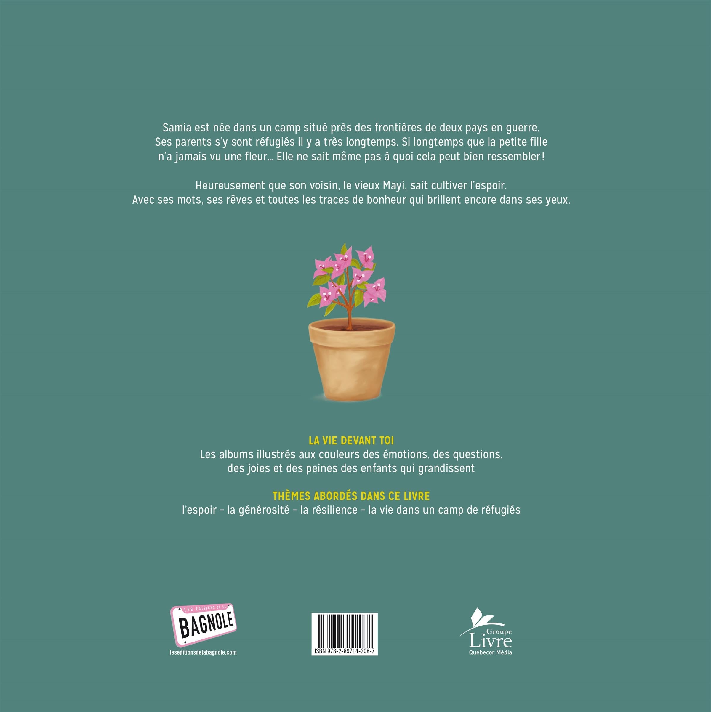 Couverture du livre de L'enfant qui n'avait jamais vu une fleur - papier format
