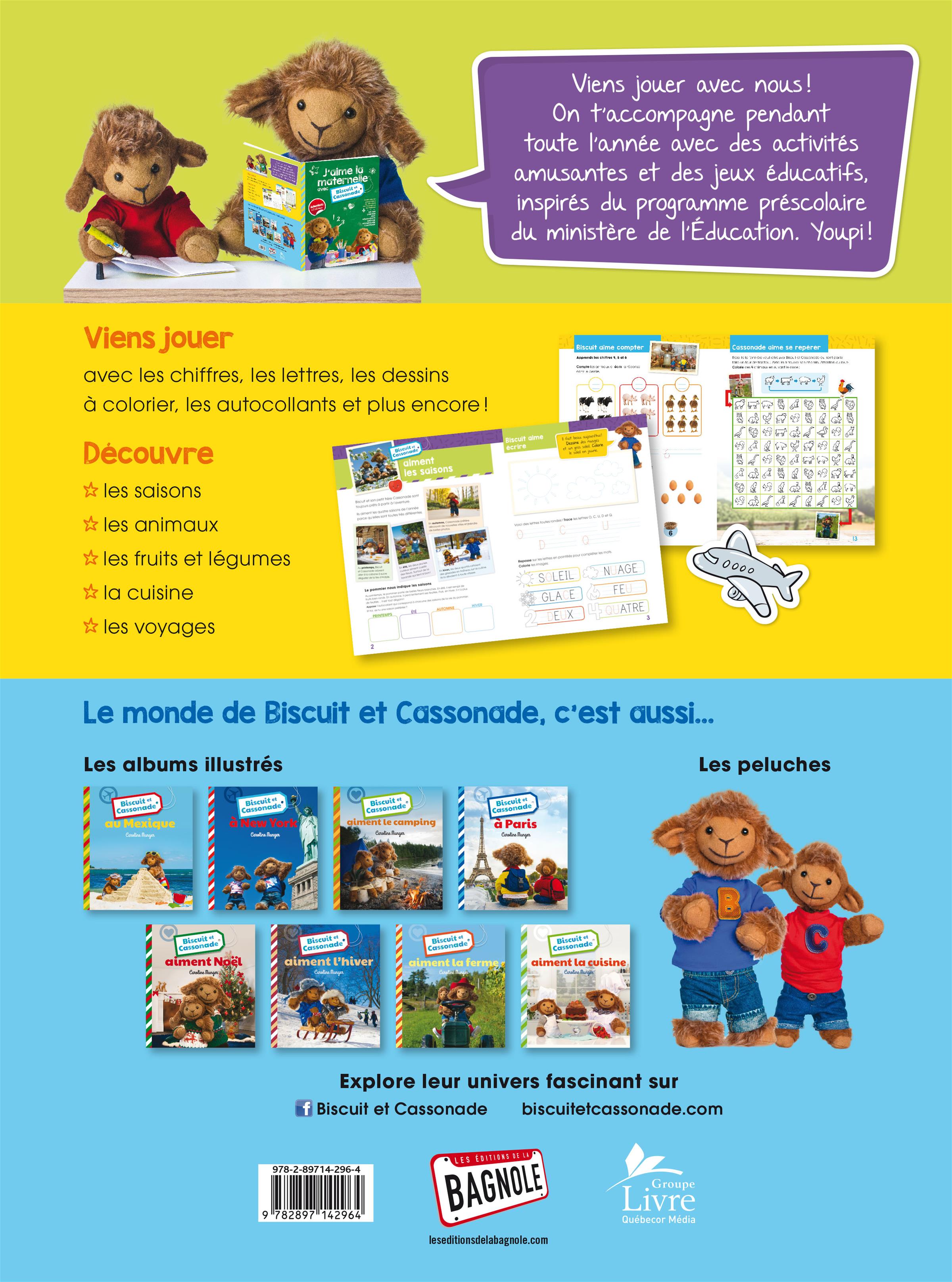 Couverture du livre de J'aime la maternelle avec Biscuit et Cassonade - papier format