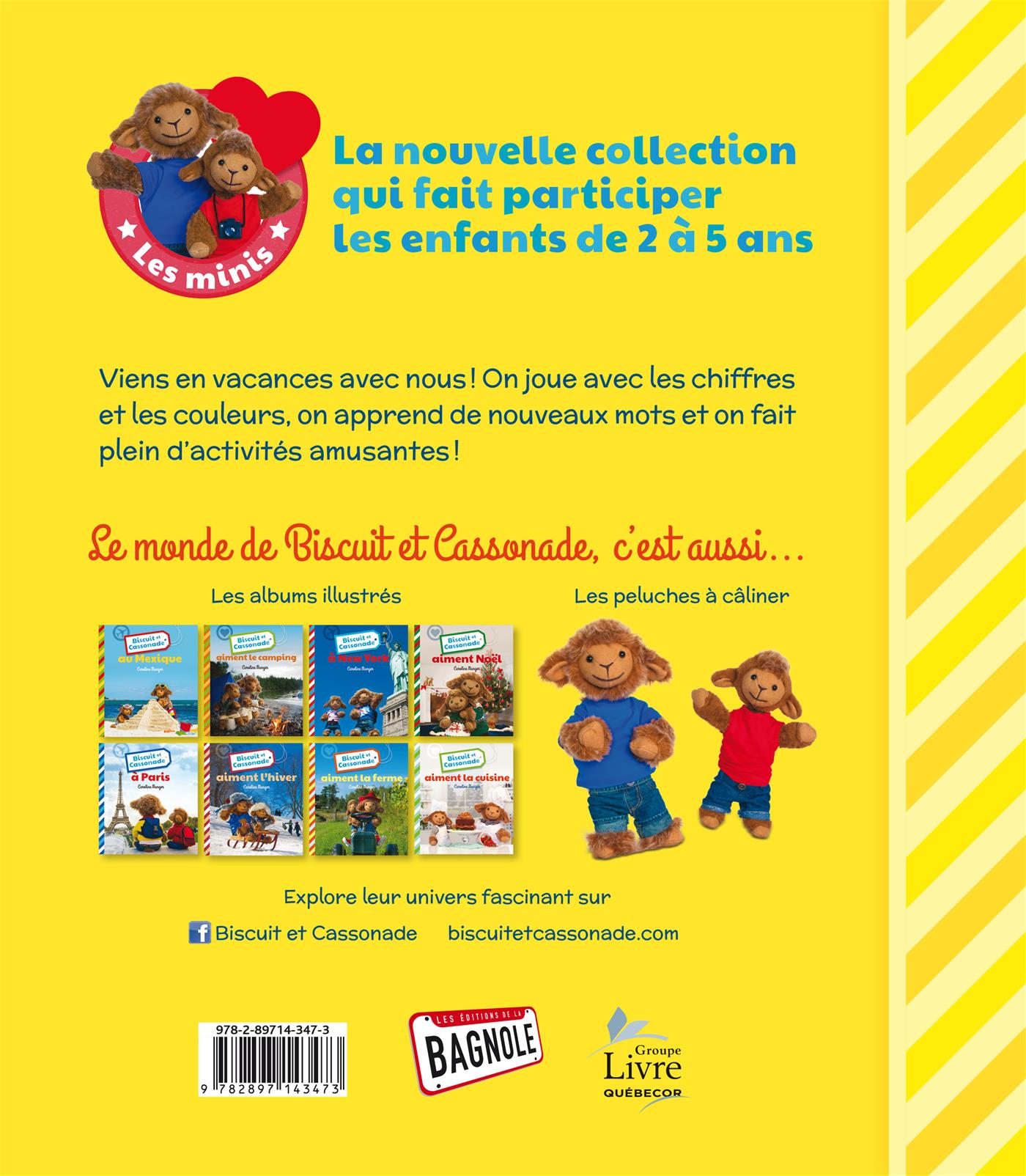 Couverture du livre de Biscuit et Cassonade aiment les vacances - papier format