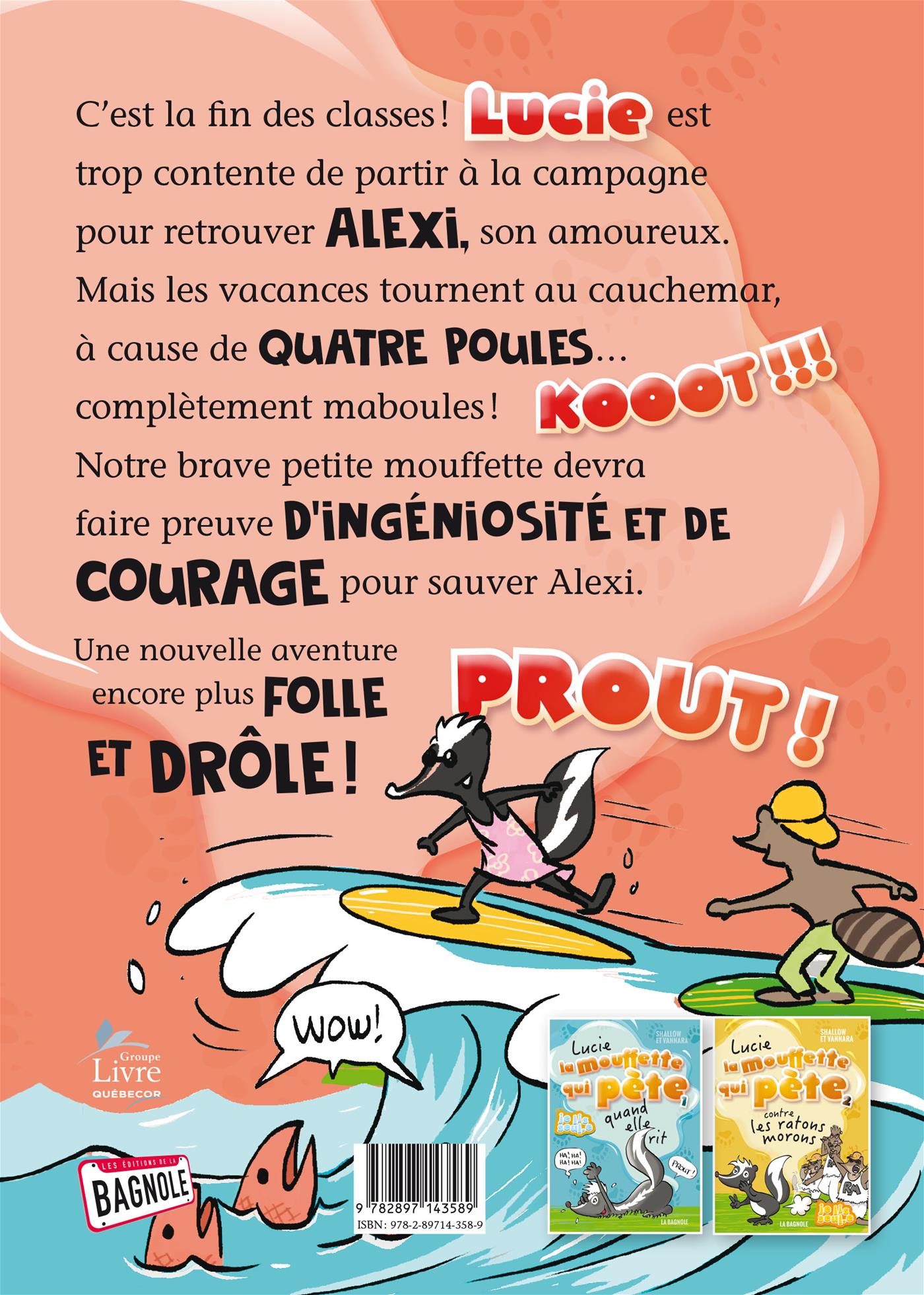 Couverture du livre de Lucie la mouffette qui pète chez les poules maboules - papier format