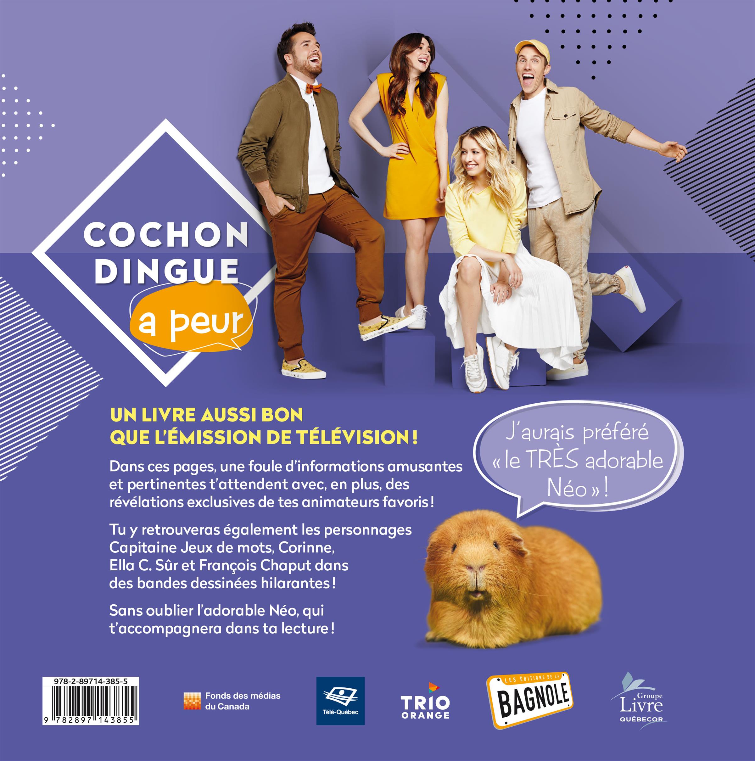 Couverture du livre de Cochon Dingue a peur - papier format