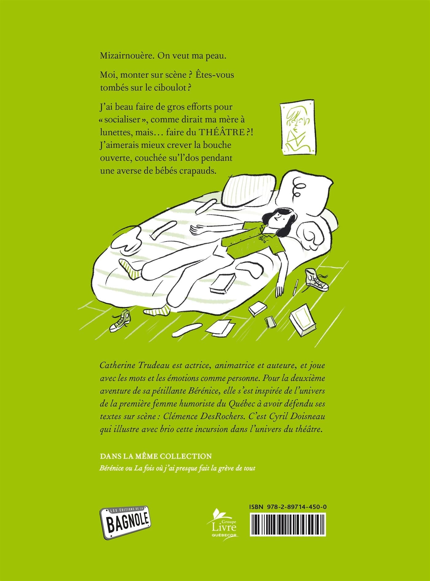 Couverture du livre de Bérénice ou la fois où j'ai failli mourir sur scène - papier format