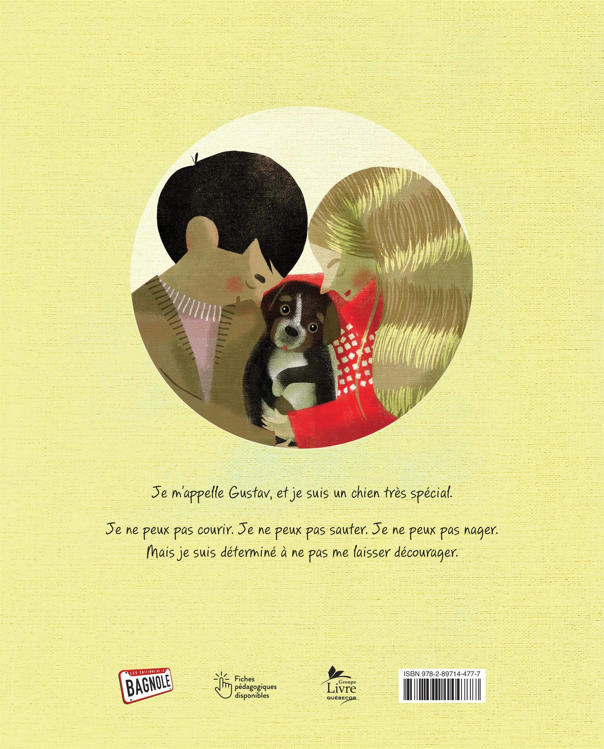 Couverture du livre de Gustav le chien tout croche - papier format