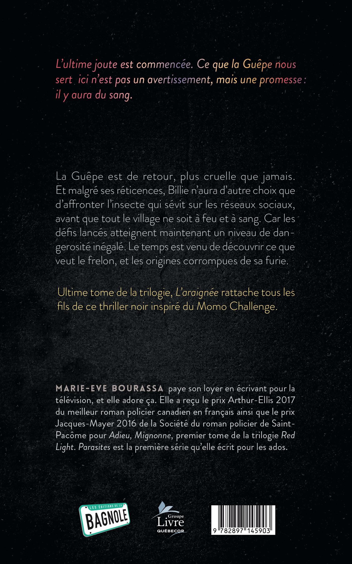 Couverture du livre de Parasites - Livre 3 : L’araignée - papier format