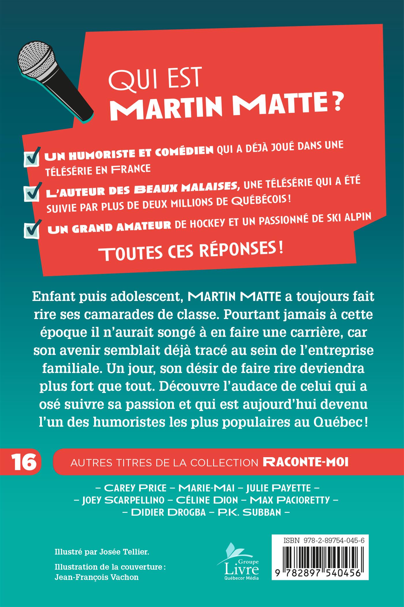 Couverture du livre de Raconte-moi Martin Matte - papier format