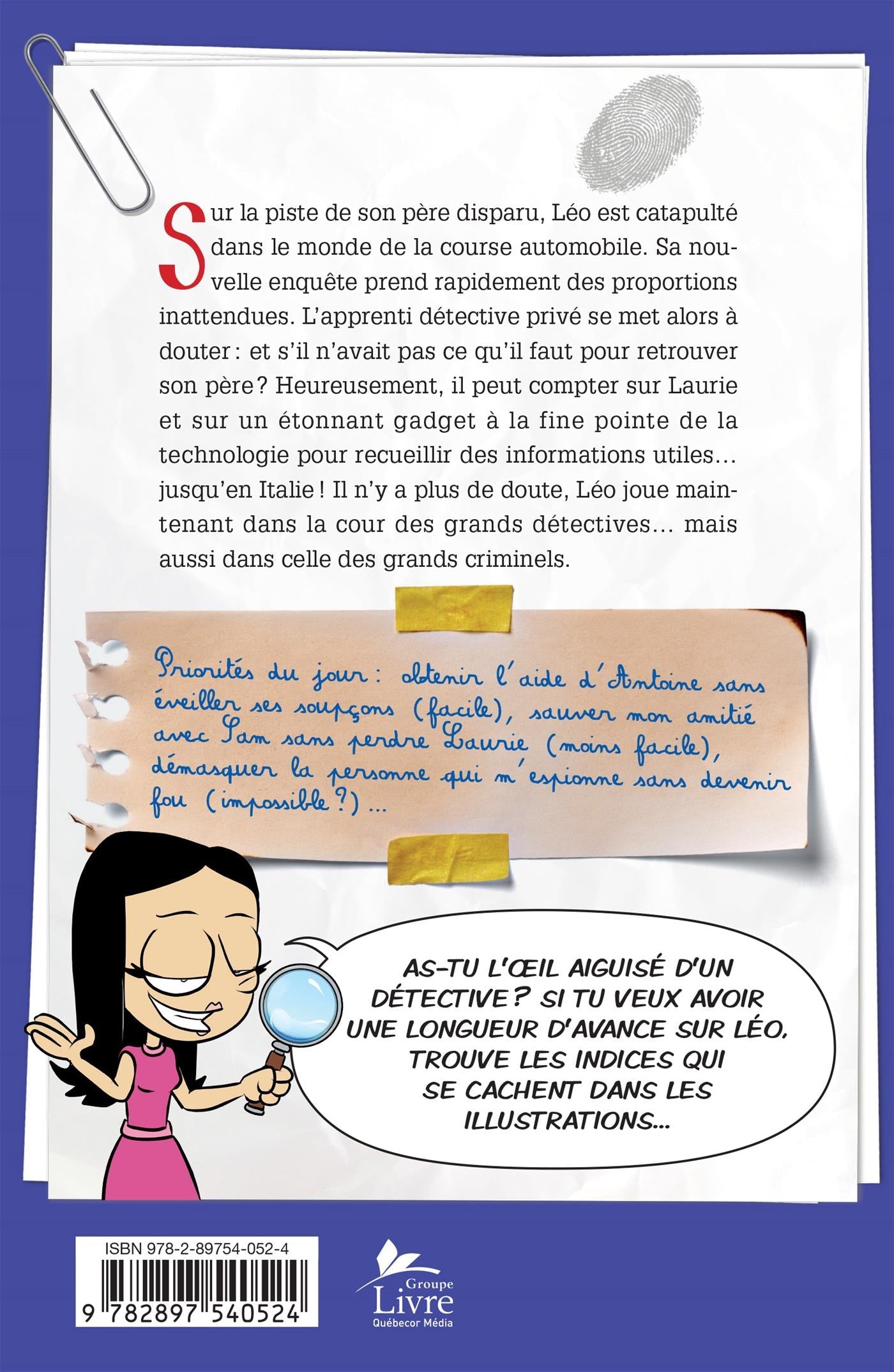 Couverture du livre de Léo P. Détective privé - tome 2: La course - papier format