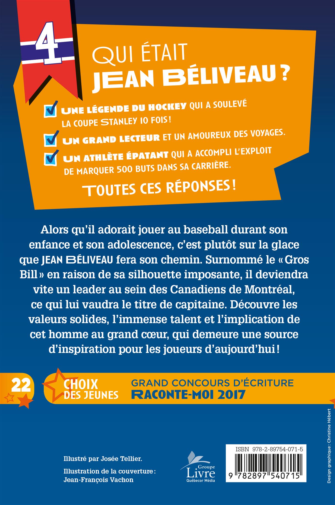 Couverture du livre de Raconte-moi Jean Béliveau - papier format