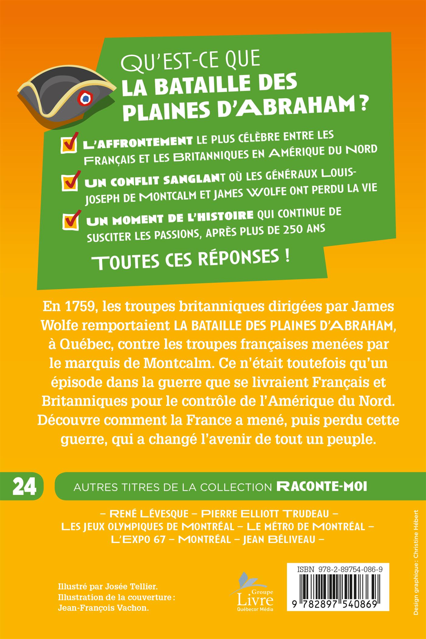 Couverture du livre de Raconte-moi la Bataille des Plaines d'Abraham - papier format