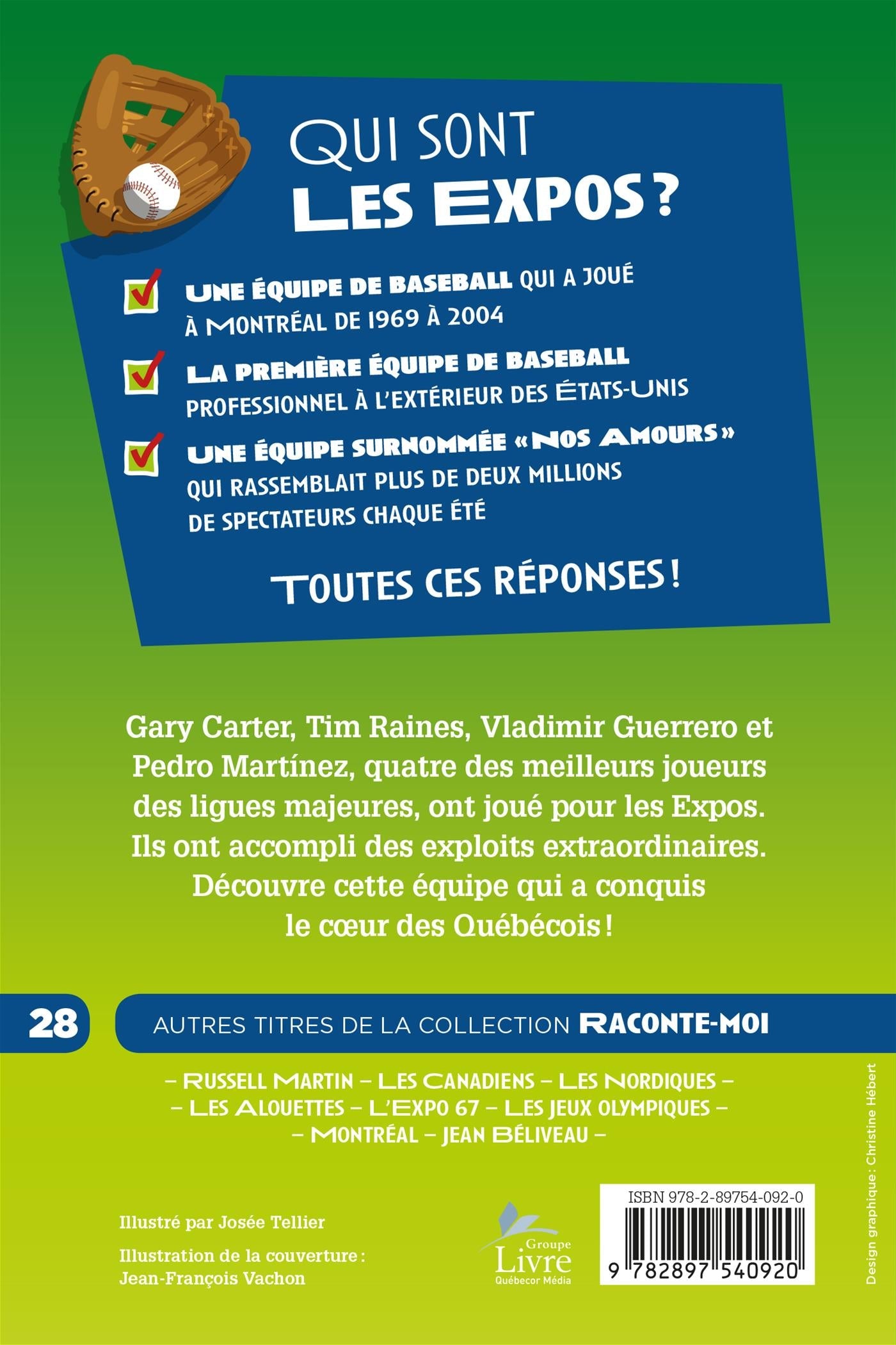 Couverture du livre de Raconte-moi les Expos - papier format