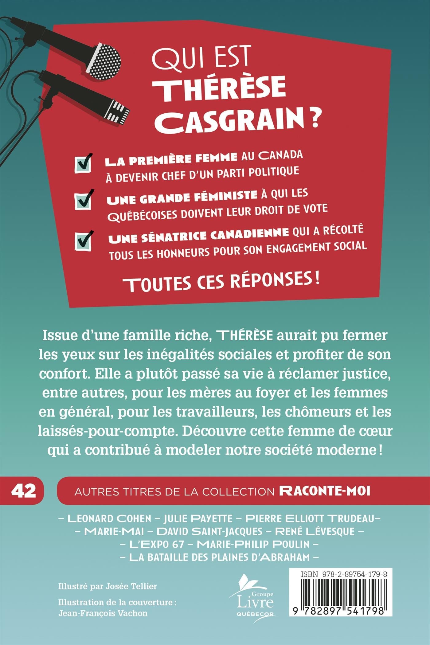 Couverture du livre de Raconte-moi Thérèse Casgrain - papier format