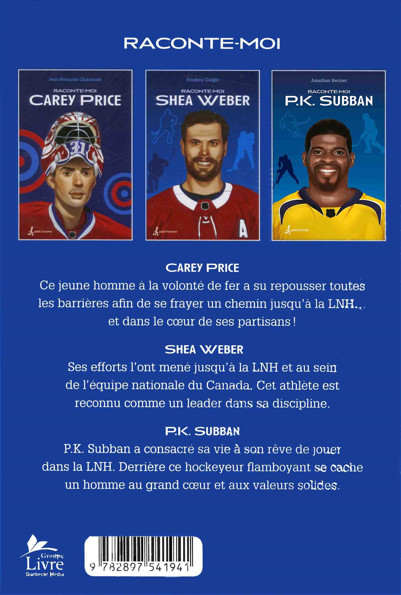 Couverture du livre de Raconte-moi Price, Weber, Subban - papier format