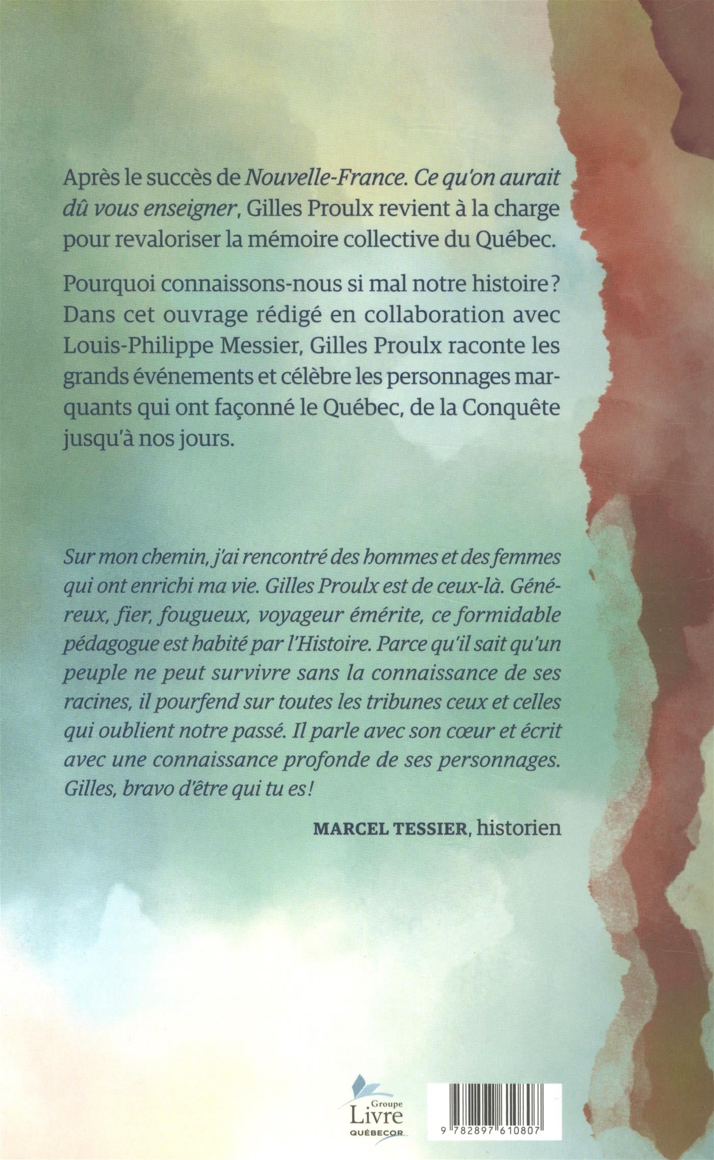 Couverture du livre de La mémoire qu'on vous a volée : de 1760 à nos jours - papier format