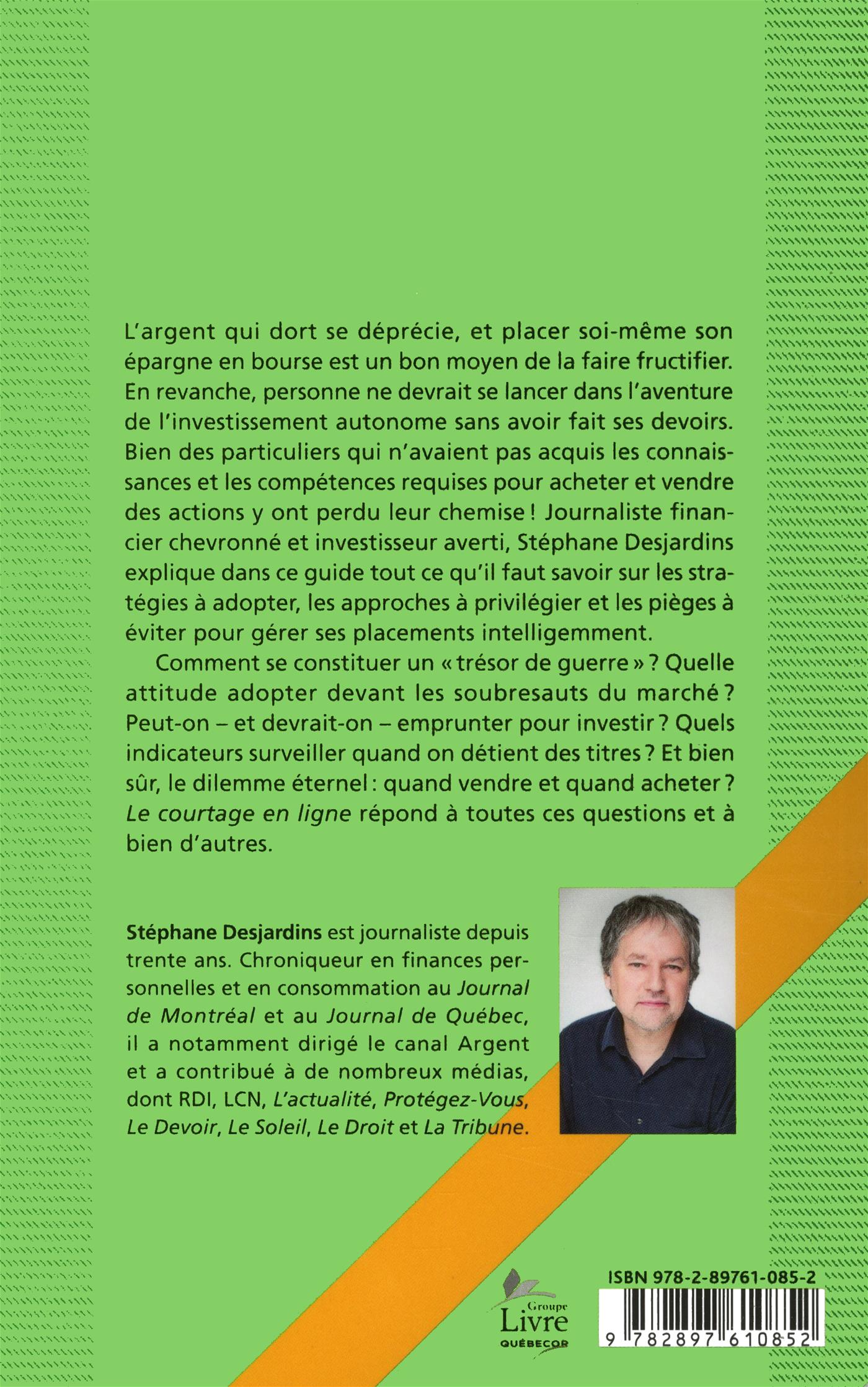 Couverture du livre de Le courtage en ligne : petit guide pour l'investisseur autonome - papier format