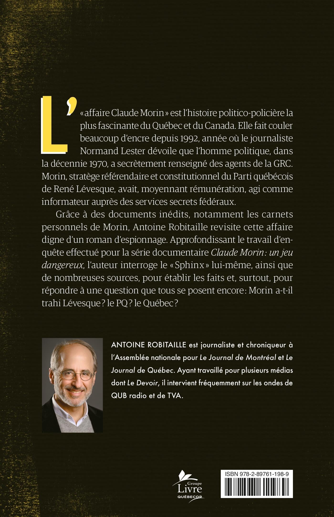 Couverture du livre de Claude Morin et la GRC - papier format