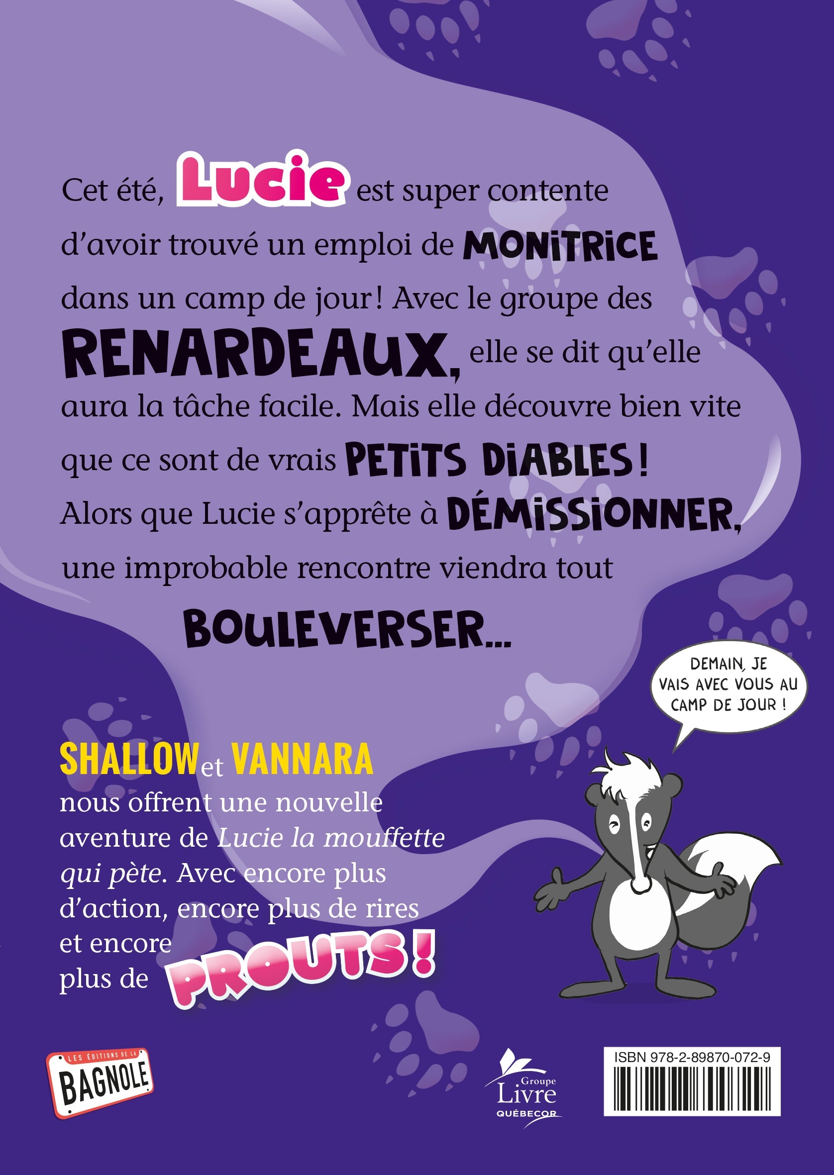 Couverture du livre de Lucie la mouffette qui pète et les renardeaux rigolos - papier format